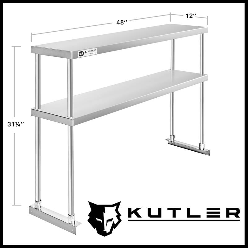 Stainless Steel Double Overshelves for Prep and Work Tables