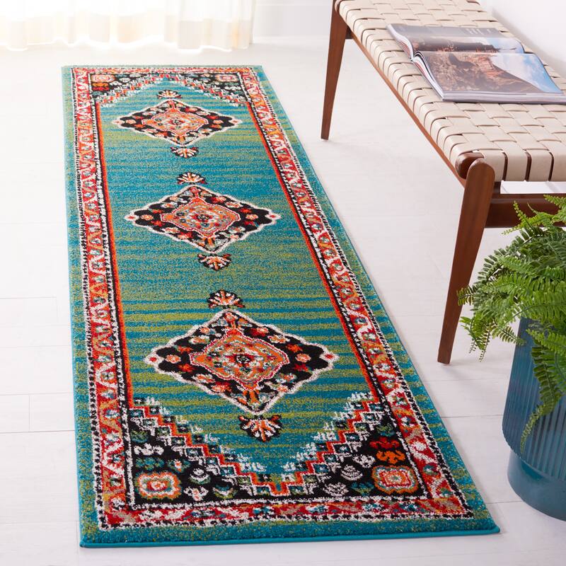 SAFAVIEH Vintage Hamadan Meta Rug - 2'3" x 8' Runner - Green/Black