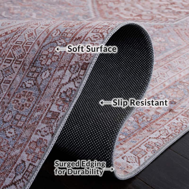 SAFAVIEH Tucson Machine Washable Slip Resistant Jenny Boho Oriental
