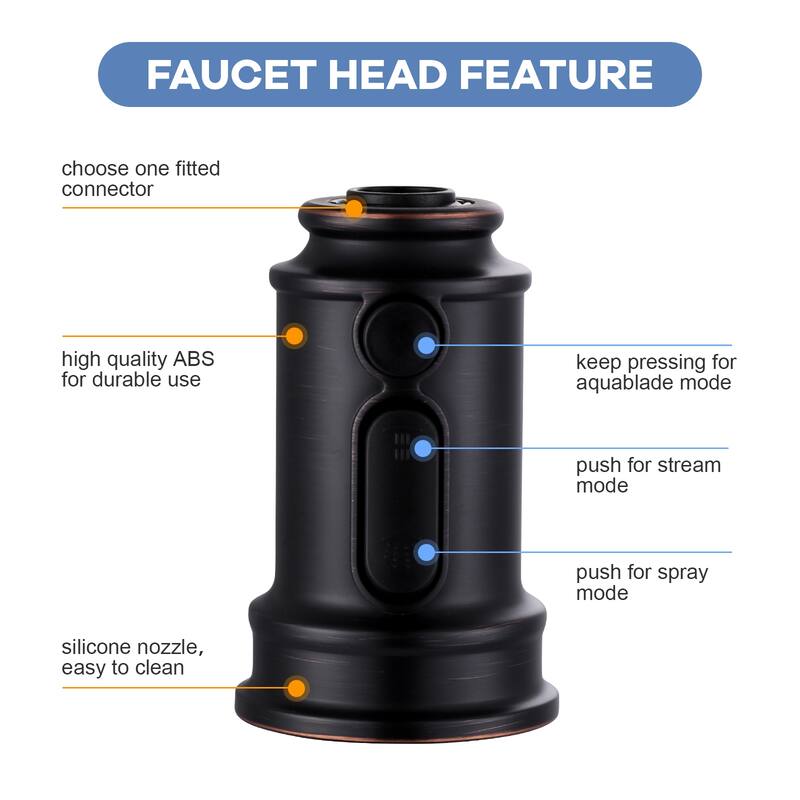 WOWOW Pull Down Kitchen Faucet Spray Head with 9 Adapters Kit