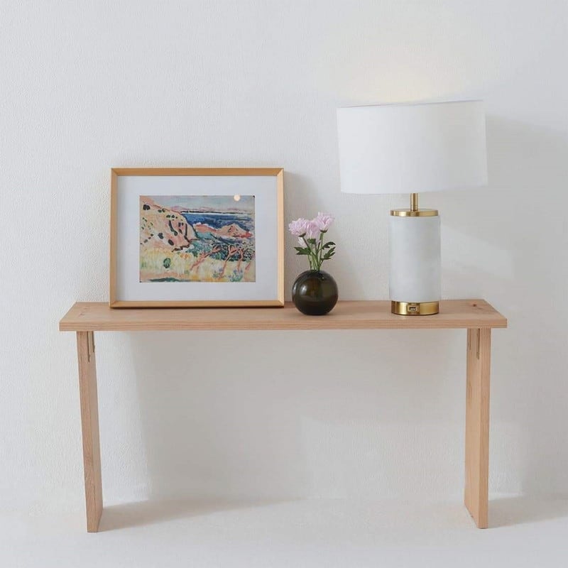 Brightech Arden 17 in. Marble Mid-Century Modern LED Table Lamp with Fabric Drum Shade and Built-In Charging Port