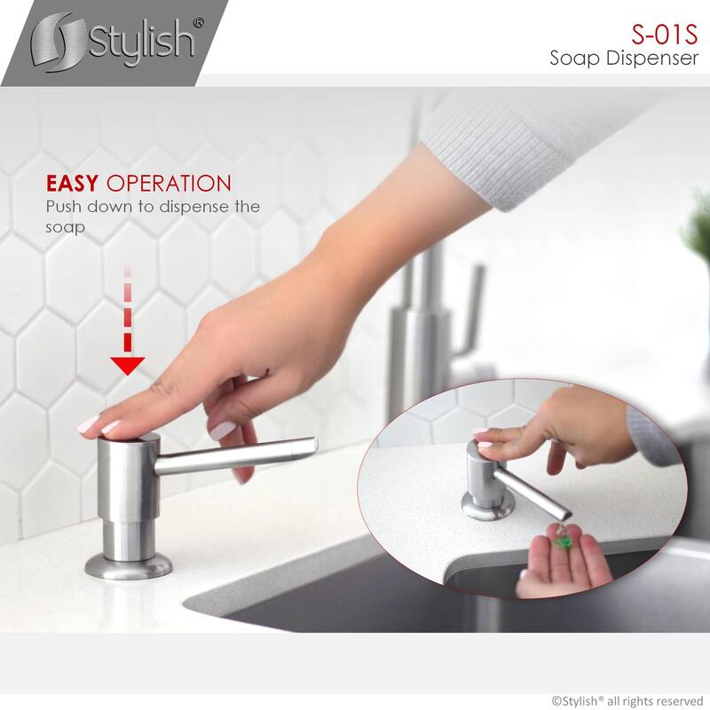 STYLISH Pull Down Kitchen Faucet + Soap Dispenser - Stainless Steel Finish