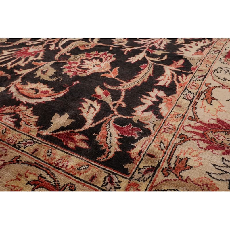 Hand Knotted Peshawar Charcoal 100% Wool Traditional Oriental Area Rug - 7' 10'' x 9' 11''