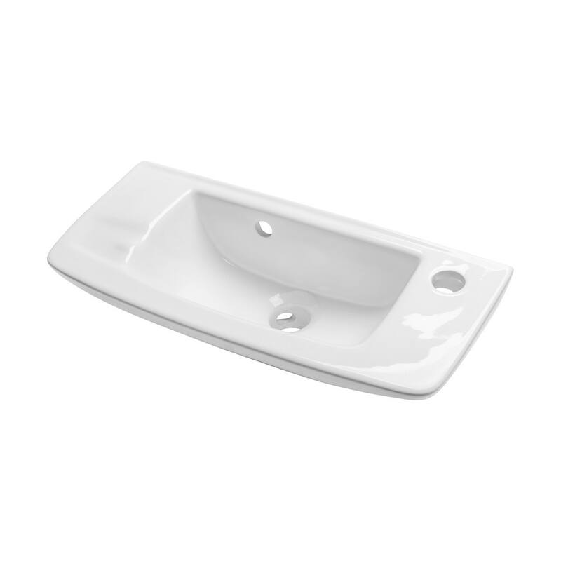 Edgewood Wall Mount Sink 20" White Ceramic Rectangular Sink with Overflow and Single Faucet Hole, (Set of 2) Renovators Supply