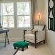 preview thumbnail 103 of 130, The Curated Nomad Performance Fabric Stardust Square Upholstered Footstool Ottoman Ultramarine Green - Velvet