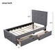 preview thumbnail 2 of 11, Linen Upholstered Platform Bed With Headboard And Two Drawers, Twin Size