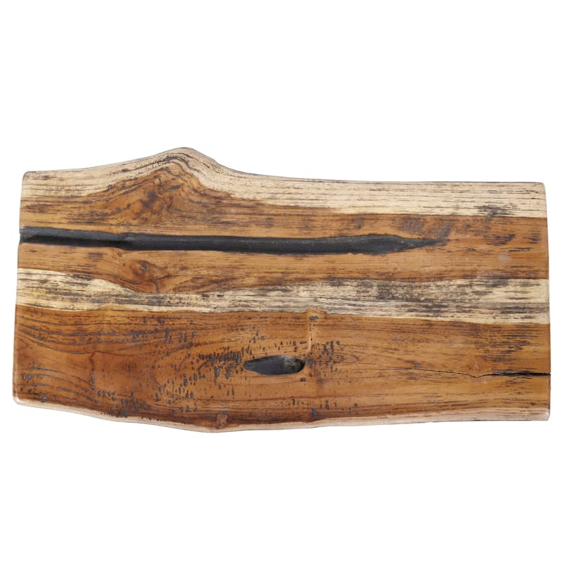 Teak Parisian Style 19.7 In Cutting Board With Natural Legs