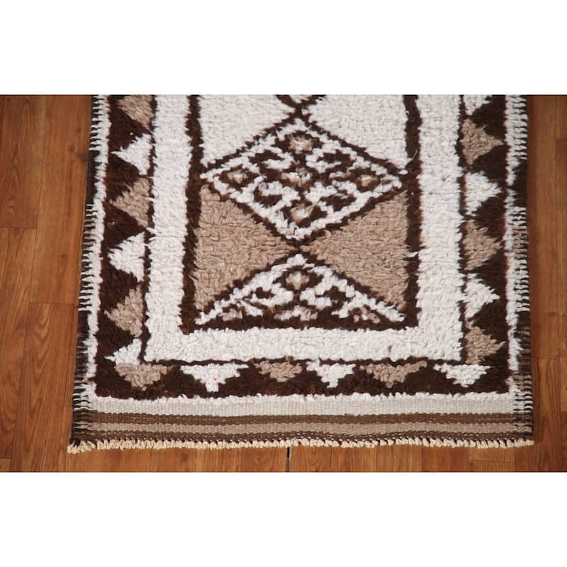 Natural Dye Tribal Anatolian Turkish Runner Rug Handmade Wool Carpet - 2'9"x 11'5"