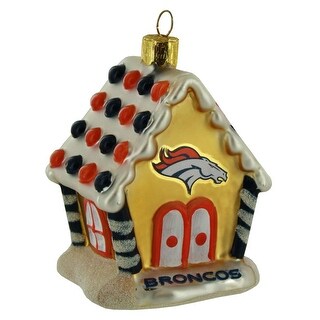 Shop Nfl Denver Broncos Football Gingerbread House Glass Christmas