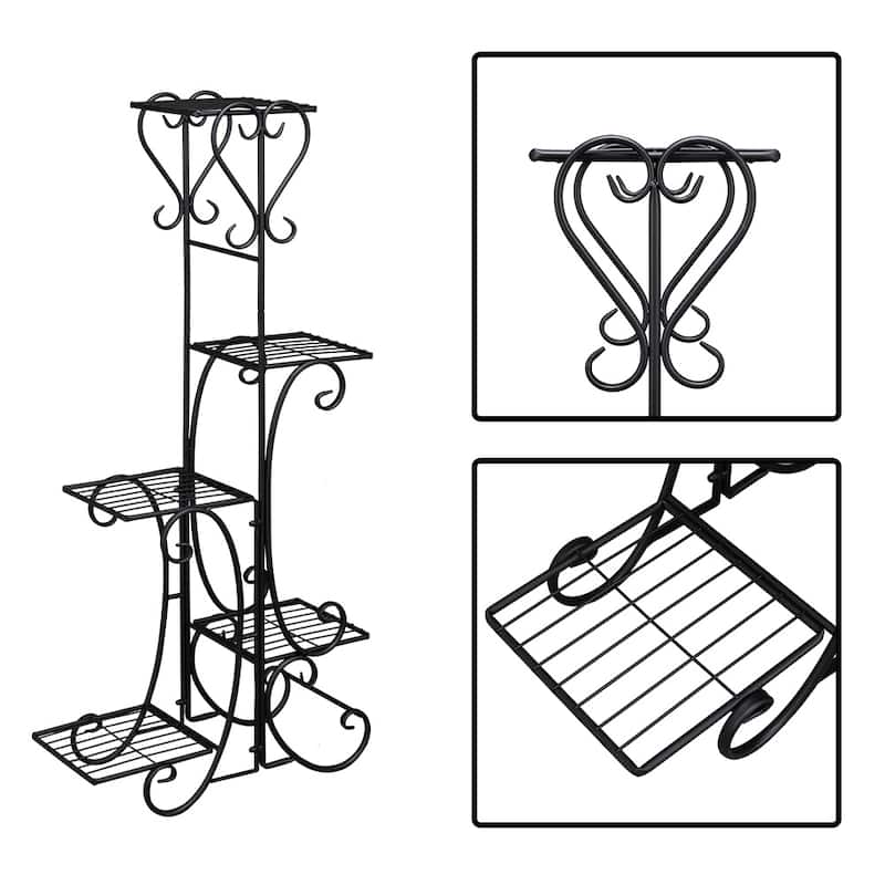 Plant Shelf Stand 5 Tier Shelves Patio Plant Holder Indoor Outdoor