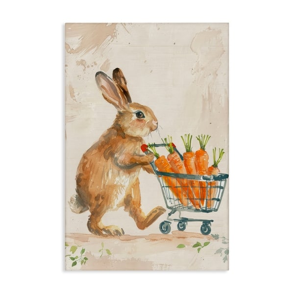 slide 2 of 7, Stupell Carrot Connoisseur Rabbit Canvas Wall Art Design By Petals Prints Design 16 x 24