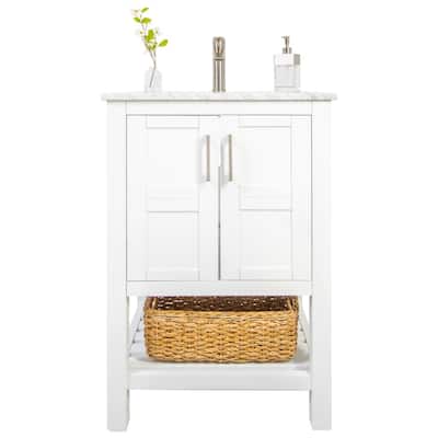 Sophia 24" Single Sink Bathroom Vanity Set, White