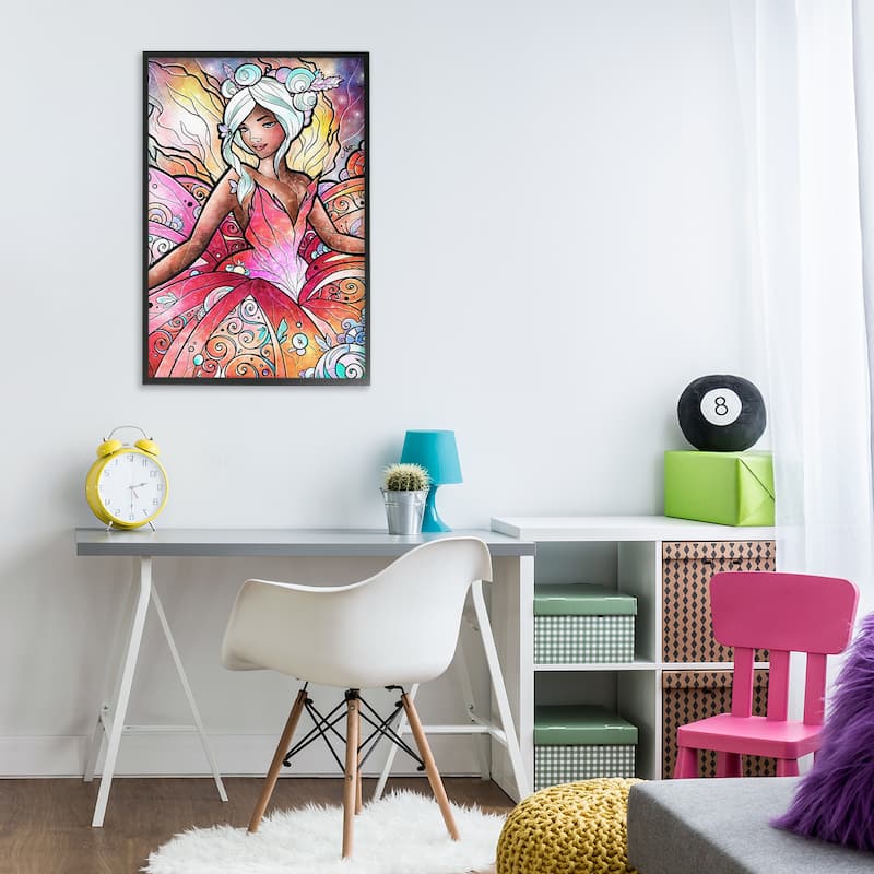 Stupell Pastel Nouveau Fairy Framed Giclee Art Design By Mandie Manzano