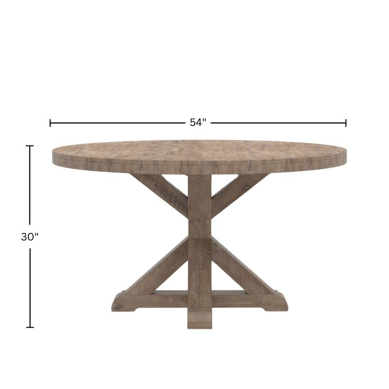 Alpine Furniture Newberry 54 in. W Round Dining Table, Natural - N/A