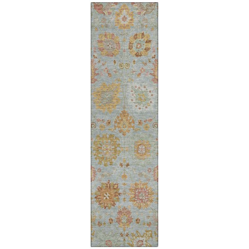 Machine Washable Indoor/ Outdoor Vintage Traditional Chantille Rug