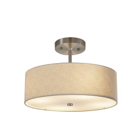 EVOLV Textile Classic 14-inch Brushed Nickel Drum Pendant