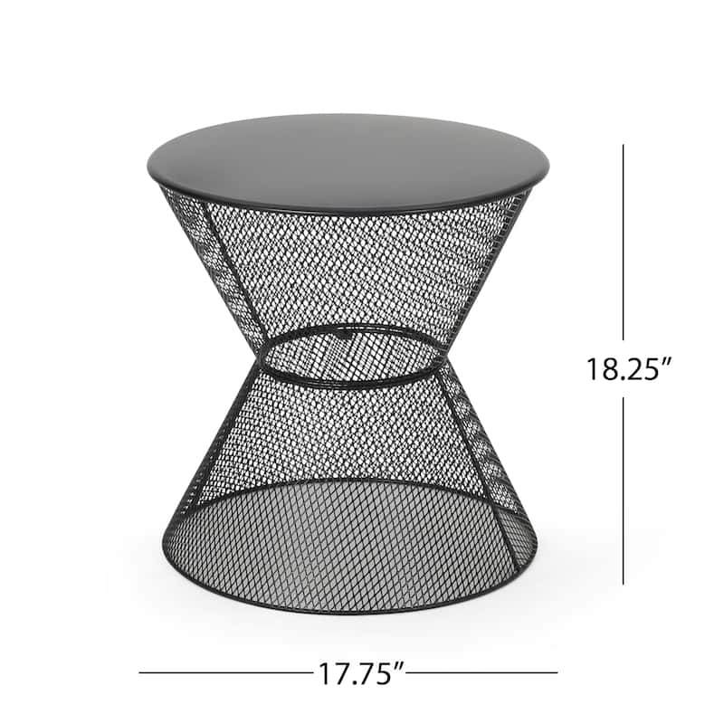 Roomfitters Nevada Outdoor Side Table, Modern Metal Accent Table for Patio, Balcony, or Garden Seating