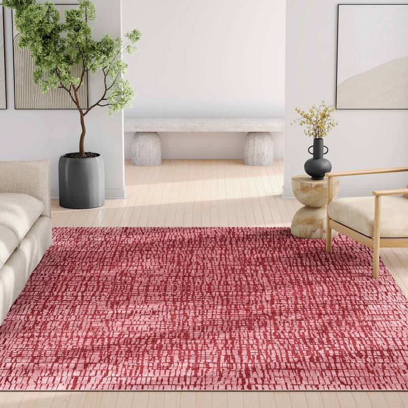 Well Woven Abstract Nightscape Geometric Flat-Weave Area Rug