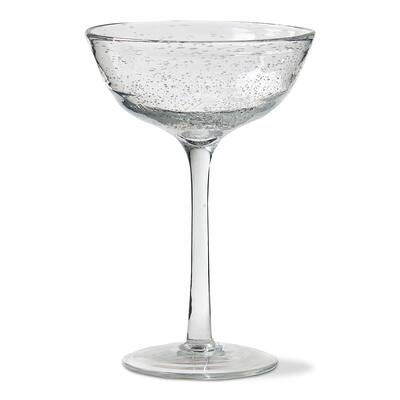 Bubble Glass Coupe Wine Glasses - Clear Drinkware, 7oz Capacity, Hand Wash Only, 6.5" H x 4.5" L x 4.5" W, Set of 2