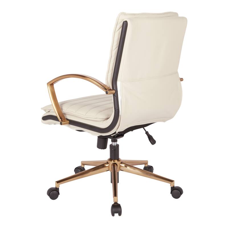OSP Home Furnishings Gold Base Mid-back Faux Leather Office Chair