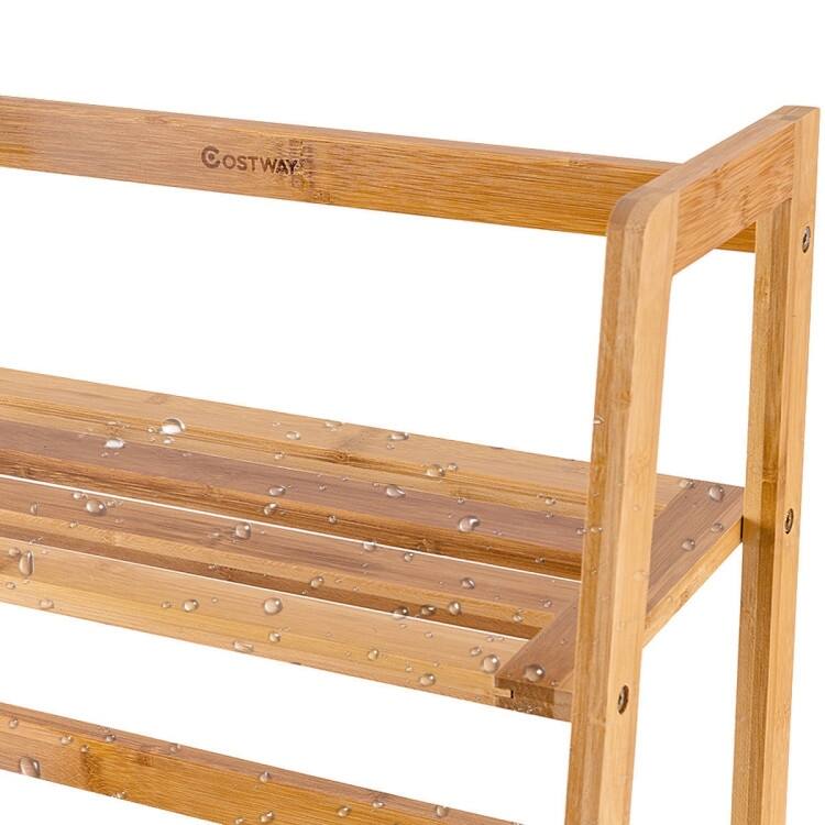 47.5 Inch 4-Tier Multifunctional Bamboo Bookcase Storage Stand Rack - 19" x 12.5" x 47.5"(L x W x H)