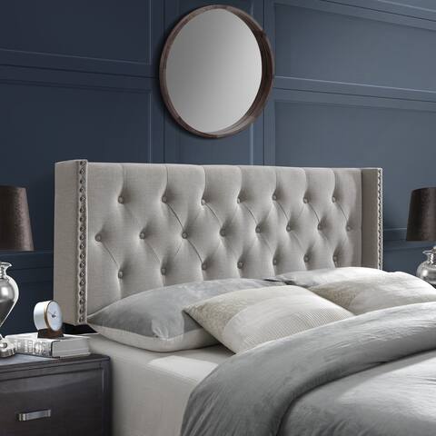Savoy Button-tufted Wingback Queen Headboard