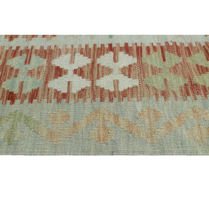 Sun Faded Flatweave Zariah Red/Ivory Rug - 6'7" x 9'8"