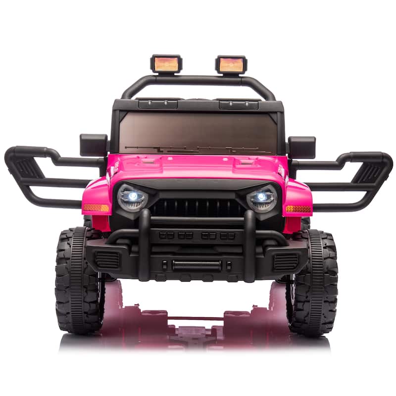 Ride on Truck Car with Removable Steering Wheel, Electric Car for Kids with LED Lights, Battery Powered Electric Car