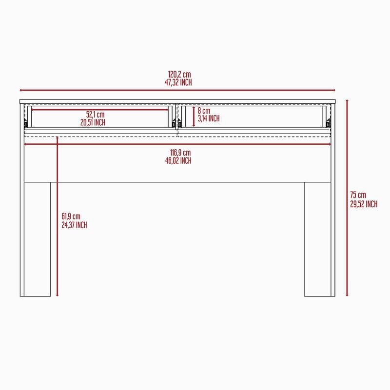 2-Drawer Computer Desk with wood legs