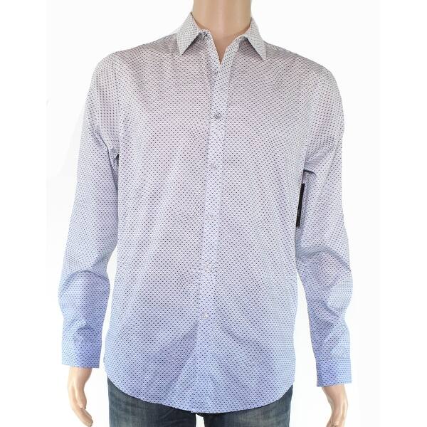 Shop Inc Mens Dress Shirt Blue White Size Small S Geometric Print