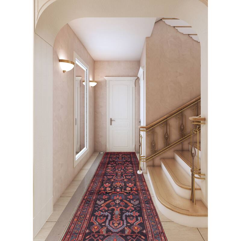 ECARPETGALLERY Hand-knotted Anadol Dark Navy Wool Rug - 3'8 x 10'10