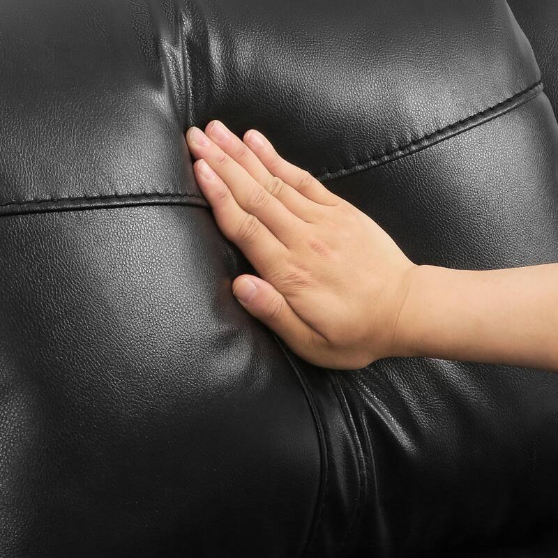 Faux Leather Recliner Sofa, Classic And Traditional Manual Recliner Chair With Comfortable Arms And Single Sofa For Living Room