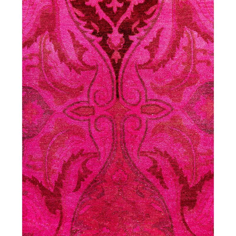 Overdyed One-of-a-Kind Hand-Knotted Area Rug - Pink - 12' 4" x 14' 2"
