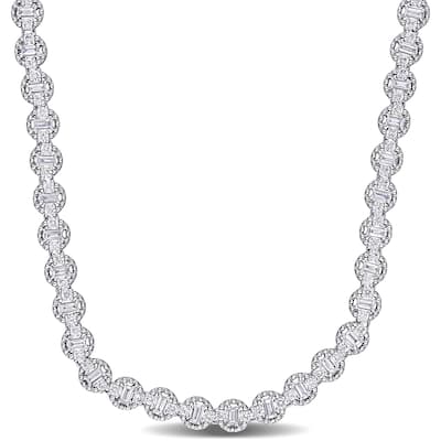 Miadora 14k or 18k White Gold Diamond Necklace 4 to 15 3/8ct TDW