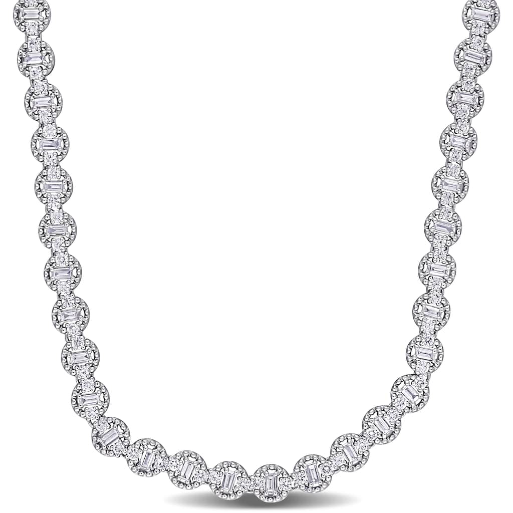 Miadora 14k or 18k White Gold Diamond Necklace 4 to 15 3/8ct TDW