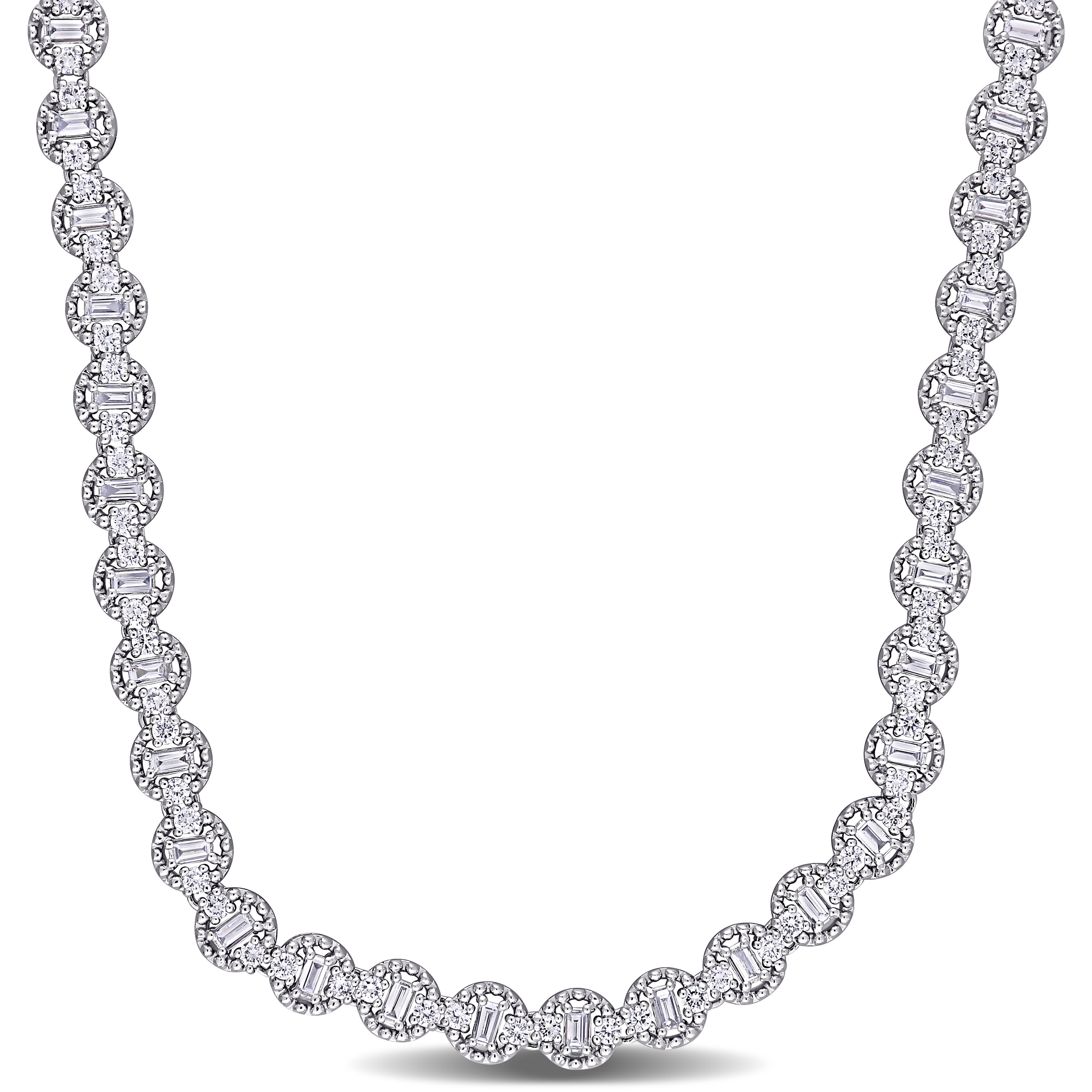 Miadora 14k or 18k White Gold Diamond Necklace 4 to 15 3/8ct TDW