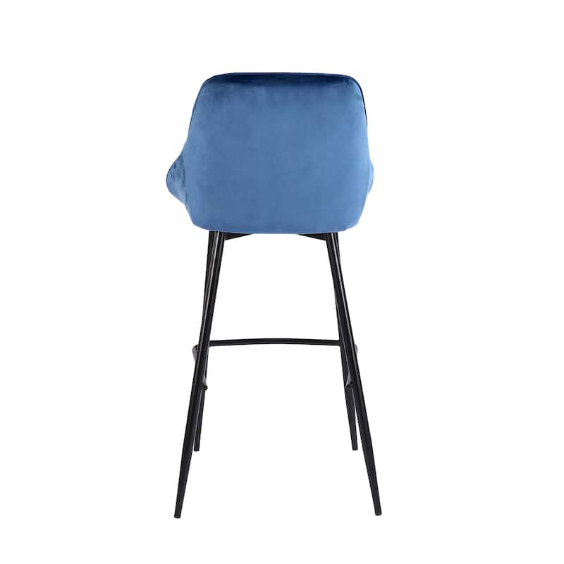 Porthos Home Ugo Bar Stools Set of 2, Velvet Upholstery, Iron Legs
