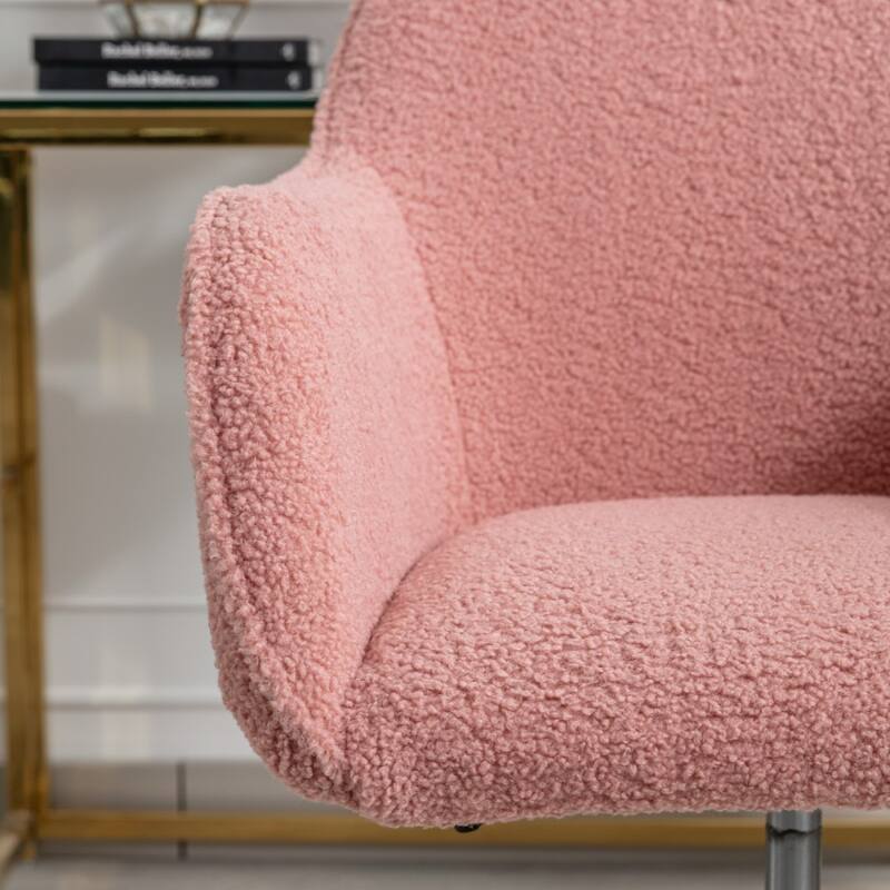Teddy Fabric Adjustable Height Home Office Swivel Chair with Universal Wheel