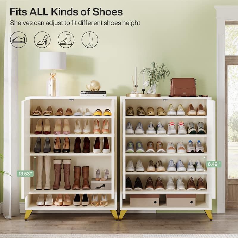 6-tier Modern Shoe Storage Cabinet with Doors for Entryway Living Room