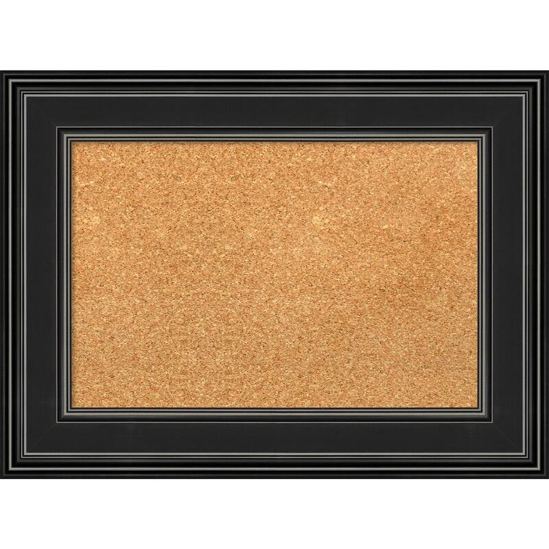Ridge Framed Cork Bulletin Memo Board - 24-Inch x 18-Inch - Ridge Black