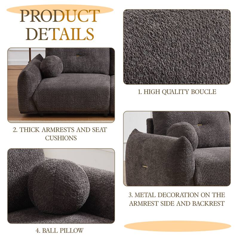 Lamb's Wool 2-seater Cushion Sofa Two Sets