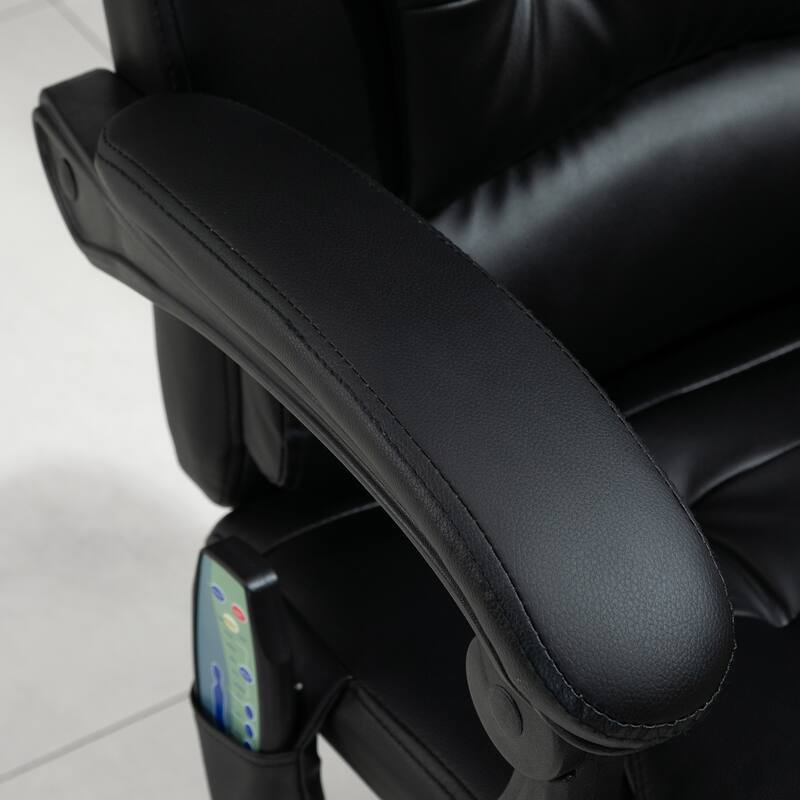 Vinsetto High Back Massage Office Chair with 7-Point Vibration Heating Reclining Back Adjustable Height w/ Headrest Footrest