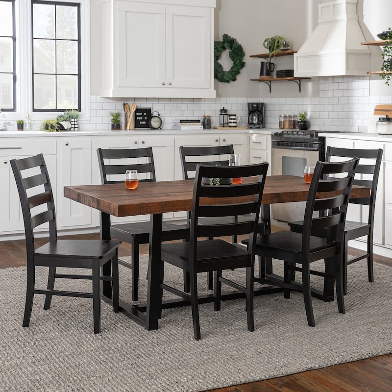 Middlebrook Solid Wood 7-Piece Dining Set with Ladder Back Chairs