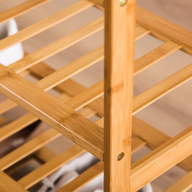 4-tier Natural Finish Bamboo Shoe Rack