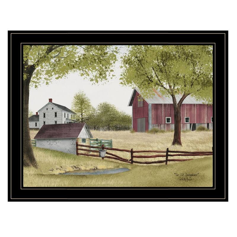 TrendyDecor4U Farmhouse "The Old Spring House" Framed Print Wall Art by Billy Jacobs