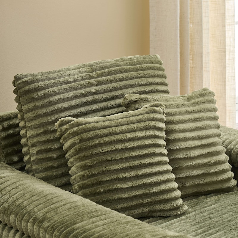 Corduroy Single Sofa Sets with 2 Throw Pillows and 500lb Weight Capacity