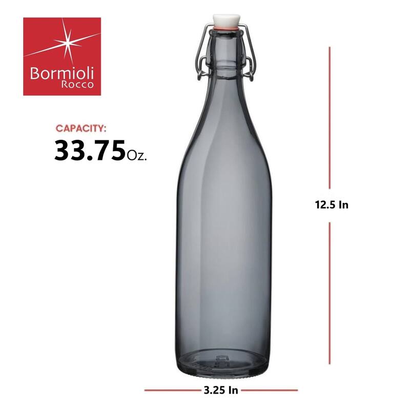 Bormioli Rocco Set of 2 Giara Glass Bottles with Leak Proof Lid
