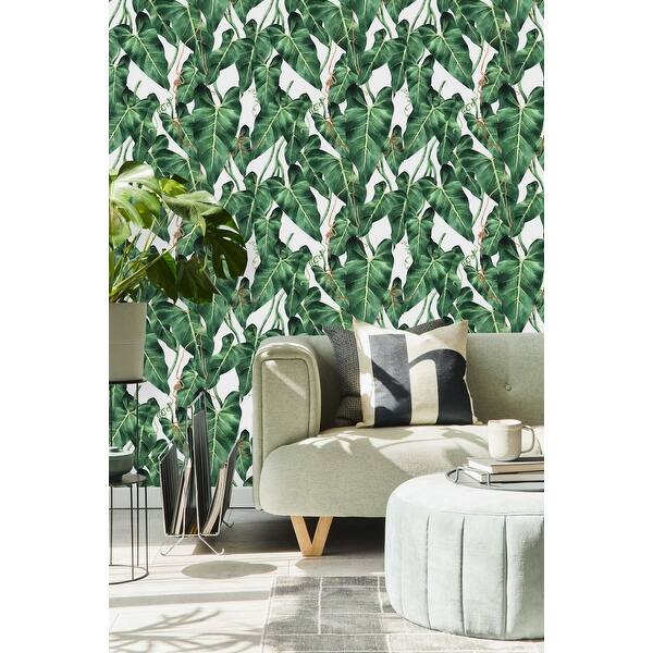 Palm Leaves Wallpaper Peel and Stick and Prepasted - Bed Bath & Beyond ...