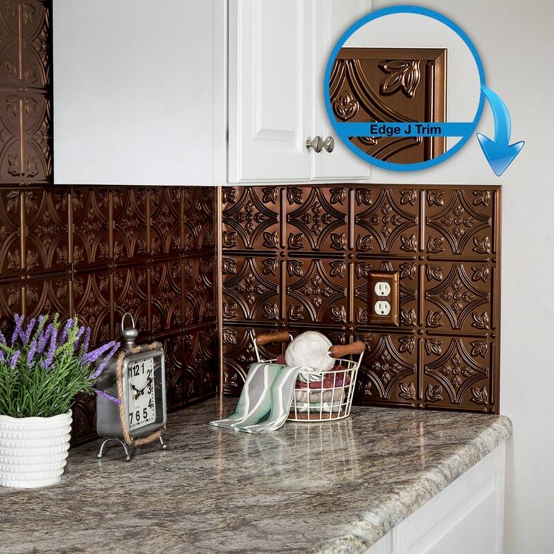 FASÄDE 47 in. Decorative Vinyl Large Profile J Trim Oil Rubbed Bronze (5 Pack) - 5 Pack