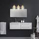 ExBrite 3/4-light Bathroom Gold Vanity Lights Modern Wall Sconce Lighting with Galvanized Gray Glass Shade